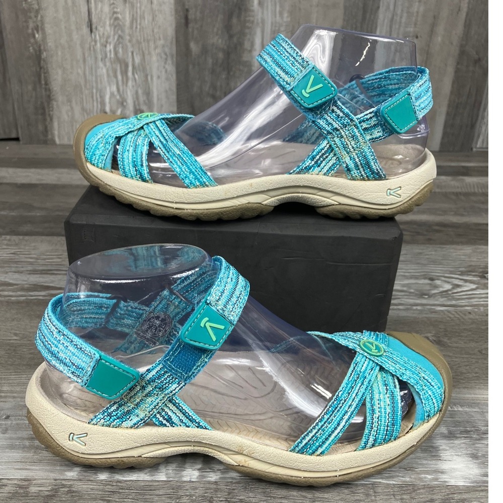 Keen Bali Strap Blue Turquoise Woven Hiking Sandals Womens 6 1016309